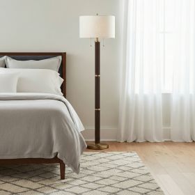 64"H Wood & Metal Floor Lamp With Shade