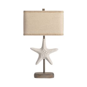 27.5"H Resin Starfish Table Lamp with Tan Shade
