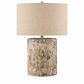 23.5" Resin Table Lamp With Beige Shade