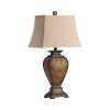 Set of 2 Tooled Leather Table Lamp