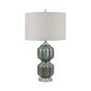 Set of 2 29.75"H Genevieve Table Lamp Grey Glass with Oat Shade and Crystal Base