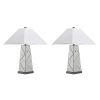 Set of 2 28.5"H  Starling Table Lamp  Glass with Linen Shade