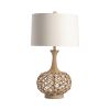 31.75"H Rope Table Lamp with Linen Shade