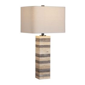 28.5"H Travertine Table Lamp With Shade