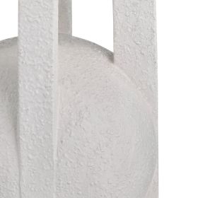 33.25"H White Textured Table Lamp with Linen Shade