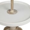 Cream Wood & Natural Rattan Floor Lamp with Natural Linen Shade
