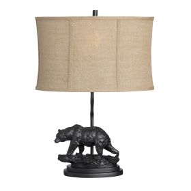 22.75"H Bear Resin Table Lamp with Tan Shade