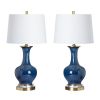 Set of 2 29"H Ceramic, Metal, & Crystal Table Lamp With Shade