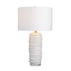 Set of 2 29.5" White Ceramic Table Lamp with White Linen Shade