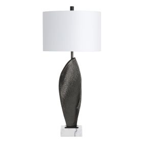 33.5" Resin and Marble Table Lamp with White Shade