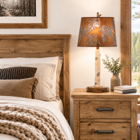 Set of 2   Birch Forest Table Lamps