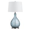 32.25"H Glass & Metal Table Lamp With Shade