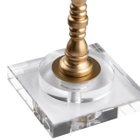 36.75"H Gold Spindle Buffet Lamp with White Shade