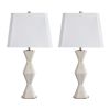 Set of 2  29.25" Stonecipher Ficonstone Table Lamp with Linen Shade