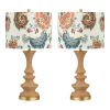 Set of 2   Natural Jute Wrapped Resin Table Lamp with Shade