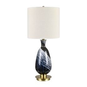29.5" Glass Table Lamp with Shade