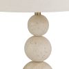 30" Stone Table Lamp with Linen Shade