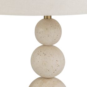 30" Stone Table Lamp with Linen Shade