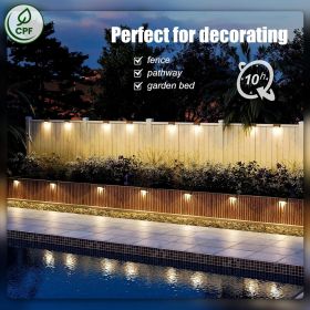 Solar Deck Lights Outdoor 16 Pack, Solar Step Lights Waterproof Led Solar lights for Outdoor Stairs, Step , Fence, Yard, Patio (Color: Warm White)