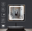 Rectangular Break Resistant LED Bathroom Mirror With RGB Lighting Touch Control Anti Fog And Dimmable