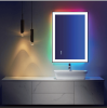 Rectangular Break Resistant LED Bathroom Mirror With RGB Lighting Touch Control Anti Fog And Dimmable