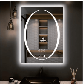 LED Bathroom Mirror With RGB Lighting Anti Fog Adjustable Brightness and Touch Control (S3R5171UL20"x28": S3R12292UL48"x36")