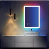 LED Bathroom Mirror With RGB Lighting Anti Fog Adjustable Brightness and Touch Control