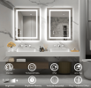 LED Bathroom Mirror With RGB Lighting Anti Fog Adjustable Brightness and Touch Control