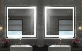 LED Bathroom Mirror With RGB Lighting Anti Fog Adjustable Brightness and Touch Control