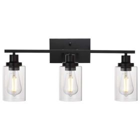 1Pc 3-Light Wall Sconce Lighting With Clear Glass Shade Bathroom Vanity Lamp Fixture Modern Mounted Light For Porch Mirror Living Room Bedroom Hallway (Option: 3Heads)