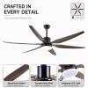 Large 74in Ceiling Fans with Lights and Remote 6 Speeds Ceiling Fan 6 Blades