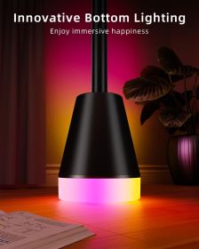 Smart RGB LED Corner Floor Lamp,172 LEDs Bright Standing Lamps for Living Room with APP and Remote (Color: Black)